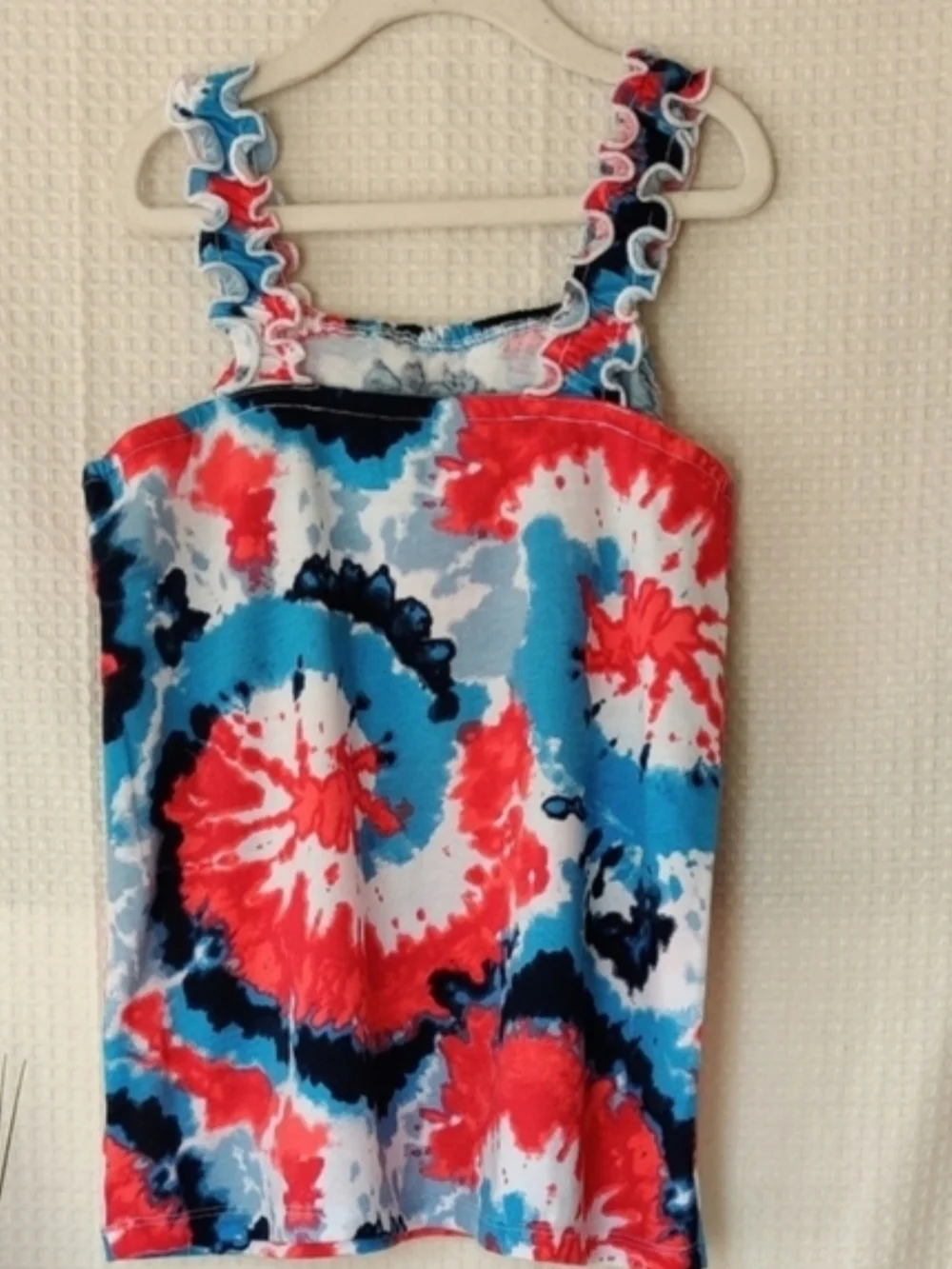 The Children's Place Red, White & Blue Tye Dye Girls Tank Top Size L 10/12 💰